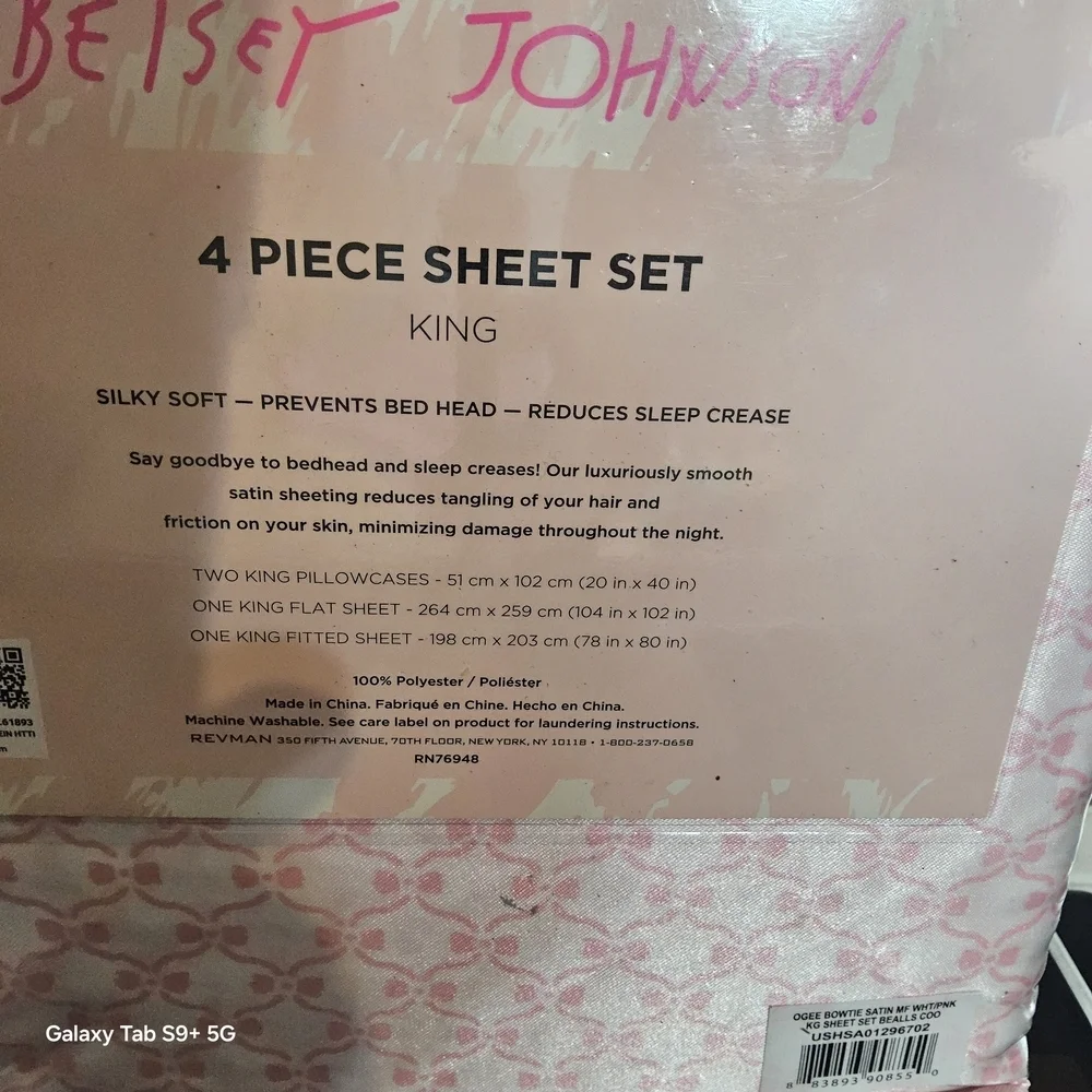 Betsey Johnson Pink Sheet Set